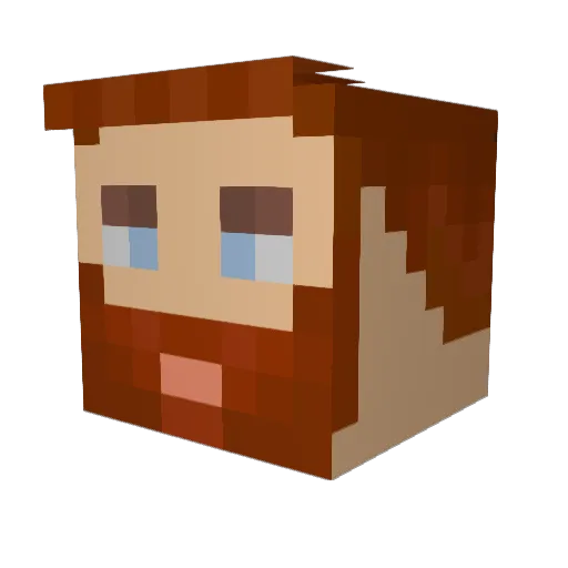 Liiamy Minecraft avatar head, 3D render