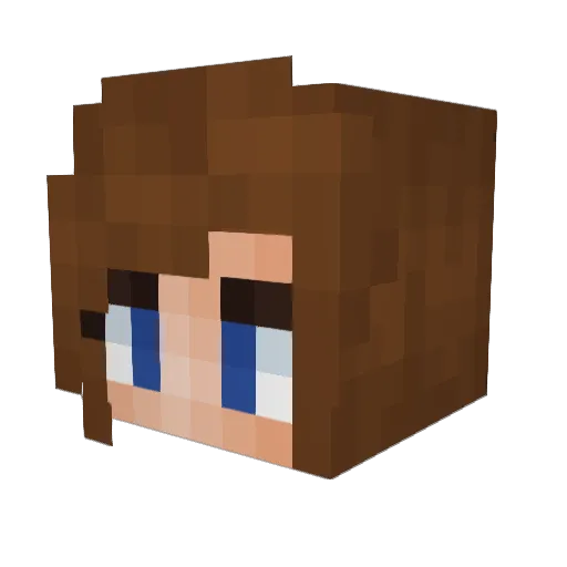 Liiary Minecraft avatar head, 3D render