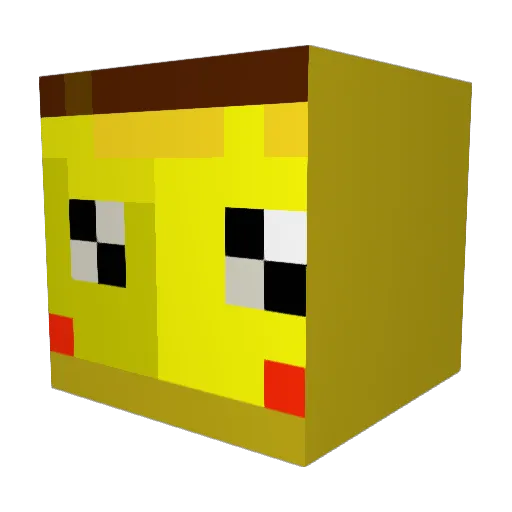 Liickitung Minecraft avatar head, 3D render
