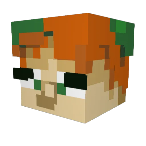 Liimonad Minecraft avatar head, 3D render