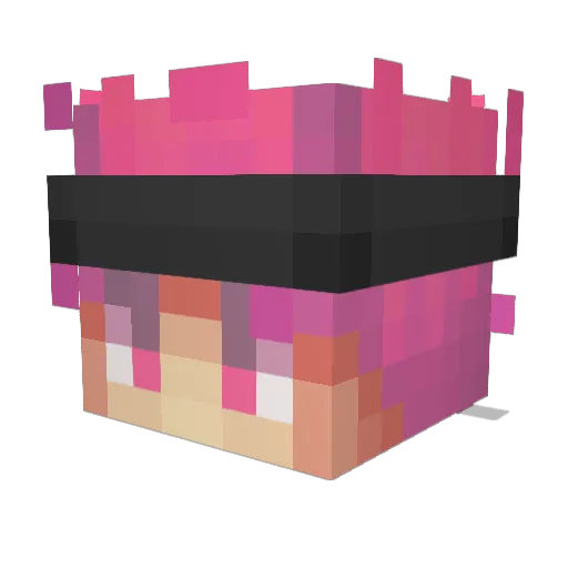 Liines Minecraft avatar head, 3D render