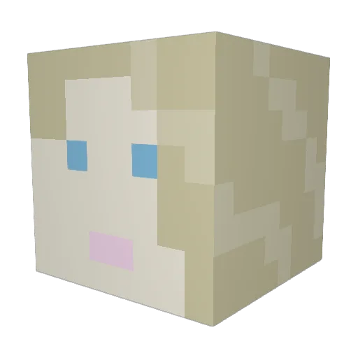 Liinnie Minecraft avatar head, 3D render
