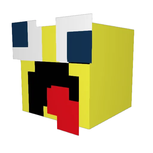 Like1k Minecraft avatar head, 3D render