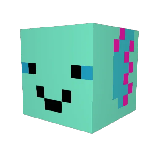 LikeAxo Minecraft avatar head, 3D render