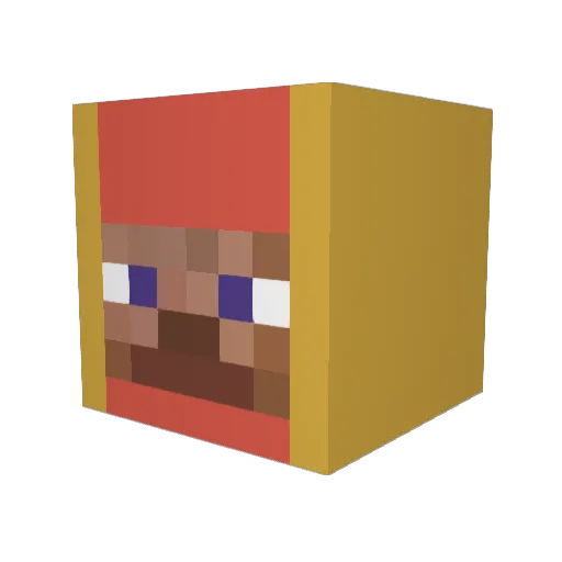 LikeBurger Minecraft avatar head, 3D render