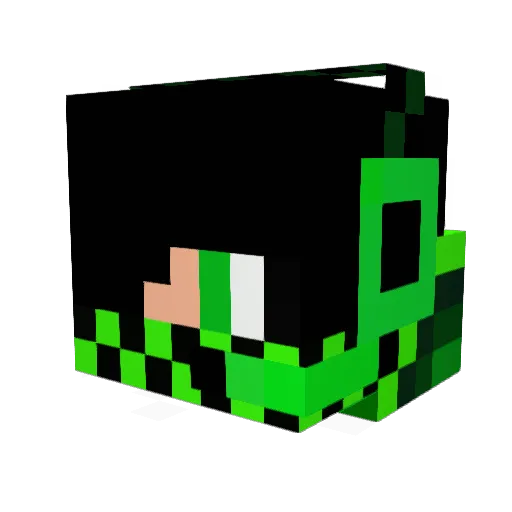 LikeKeks Minecraft avatar head, 3D render