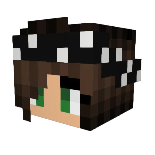 Likeabluecat Minecraft avatar head, 3D render