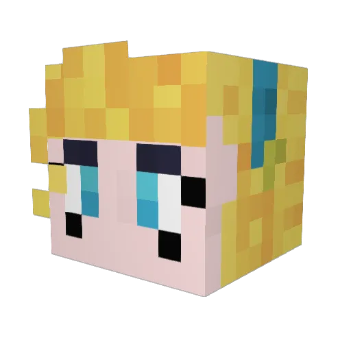 Likimeya Minecraft avatar head, 3D render