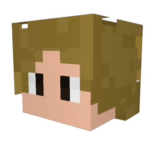 Likpo Minecraft avatar head, 3D render
