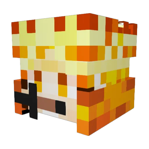 Likymiky Minecraft avatar head, 3D render
