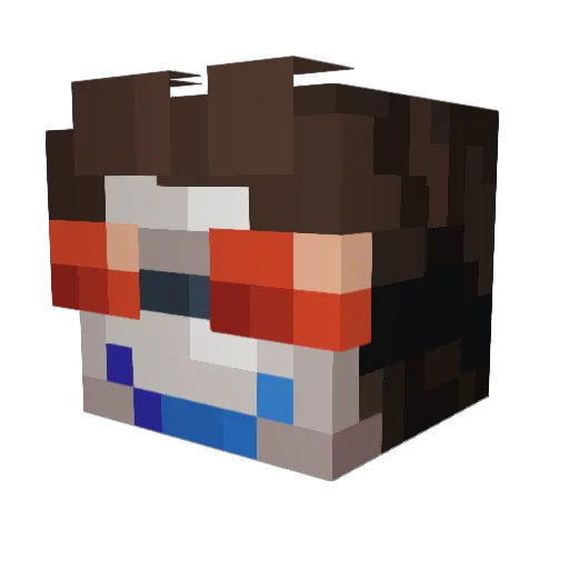 Likyorich Minecraft avatar head, 3D render