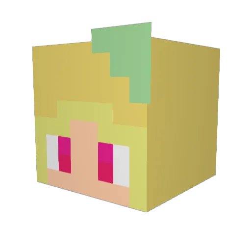 LilAutism Minecraft avatar head, 3D render