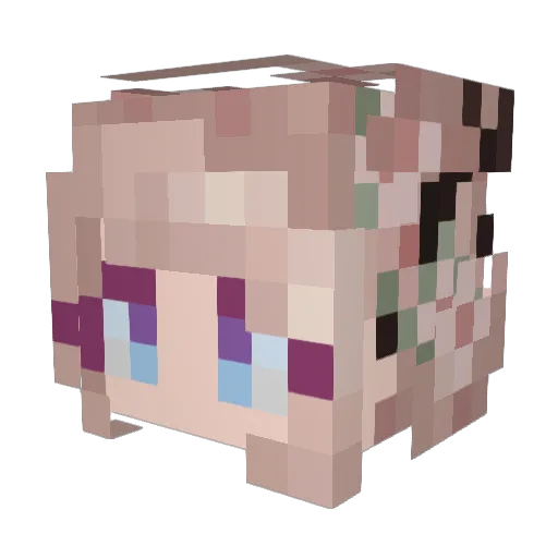 LilBzz Minecraft avatar head, 3D render