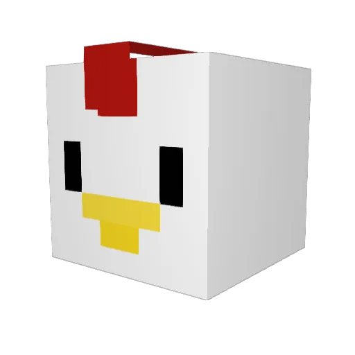 LilChicken3 Minecraft avatar head, 3D render