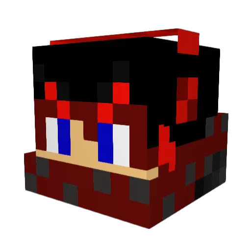 LilHeartAtck Minecraft avatar head, 3D render
