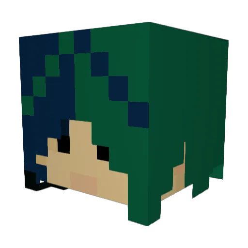 LilMadie Minecraft avatar head, 3D render