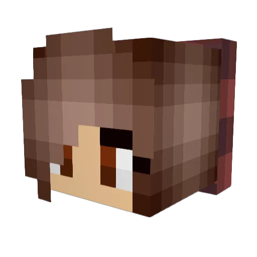 LilMiss2 Minecraft avatar head, 3D render