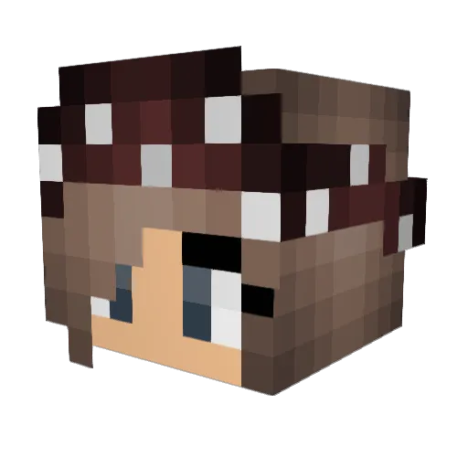 LilNikkiFox Minecraft avatar head, 3D render