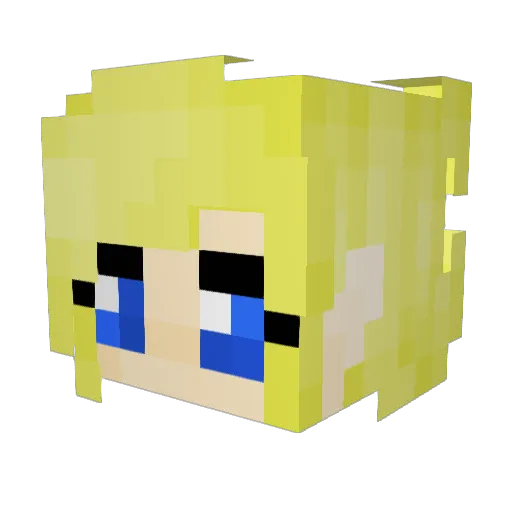 LilPnkBny Minecraft avatar head, 3D render