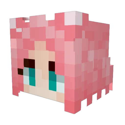 LilShiroi Minecraft avatar head, 3D render