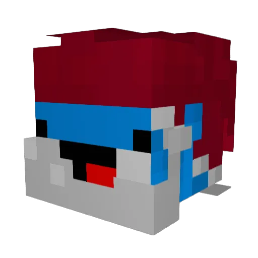 Lil_Blue_Smurf Minecraft avatar head, 3D render