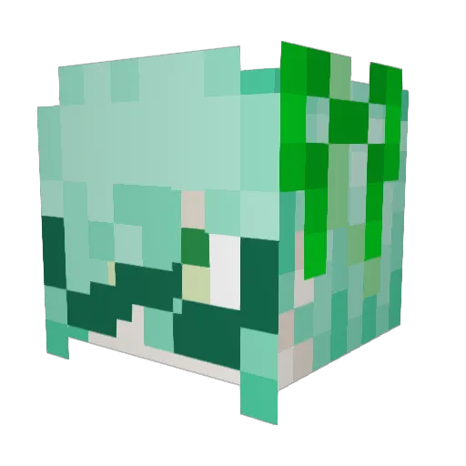 Lil_La__VRC Minecraft avatar head, 3D render