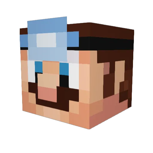 Lil_W Minecraft avatar head, 3D render