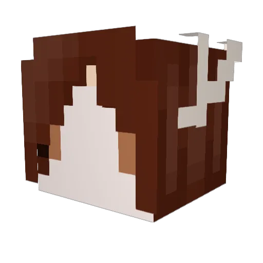 Lilabee Minecraft avatar head, 3D render