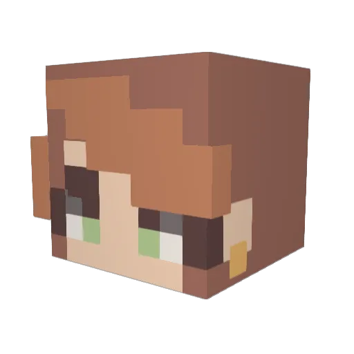 LilacOrca Minecraft avatar head, 3D render