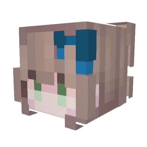 LilacQko Minecraft avatar head, 3D render