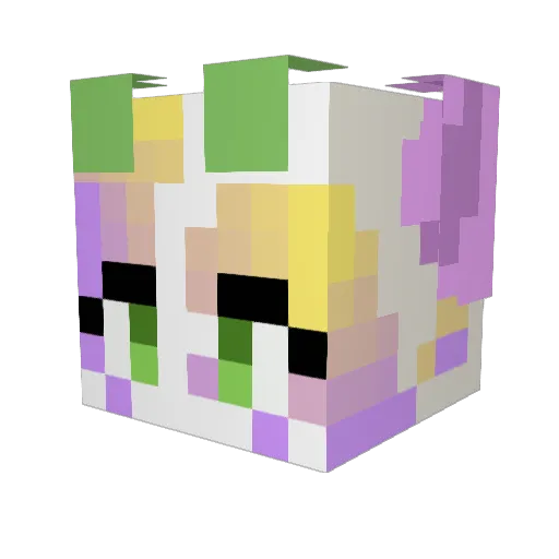 LilacRats Minecraft avatar head, 3D render