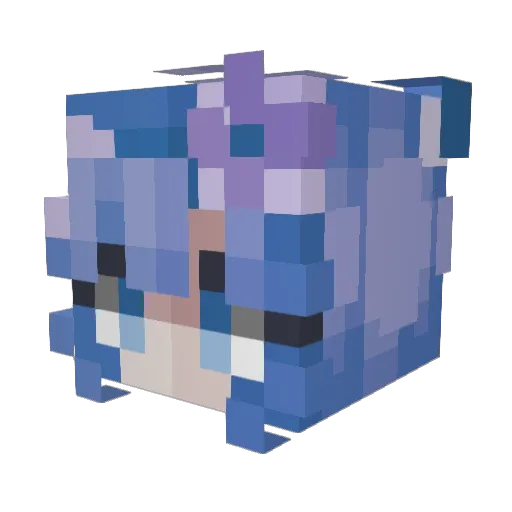 Lilacmouse Minecraft avatar head, 3D render