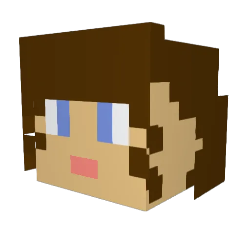 Lilahfay Minecraft avatar head, 3D render