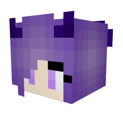 Lilake Minecraft avatar head, 3D render