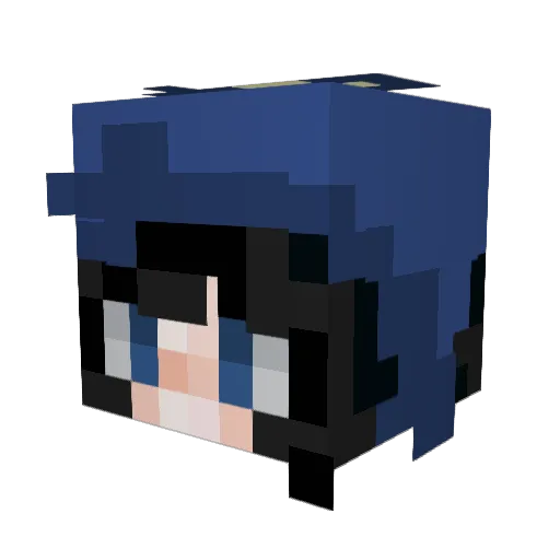 Lilalou Minecraft avatar head, 3D render
