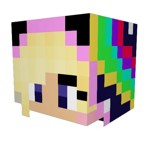 Lilamoo Minecraft avatar head, 3D render
