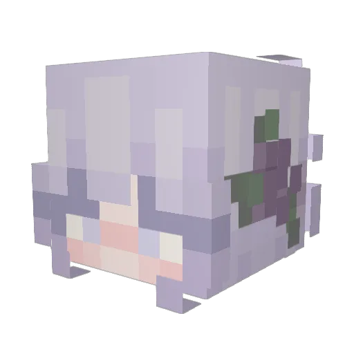 Lilaq Minecraft avatar head, 3D render