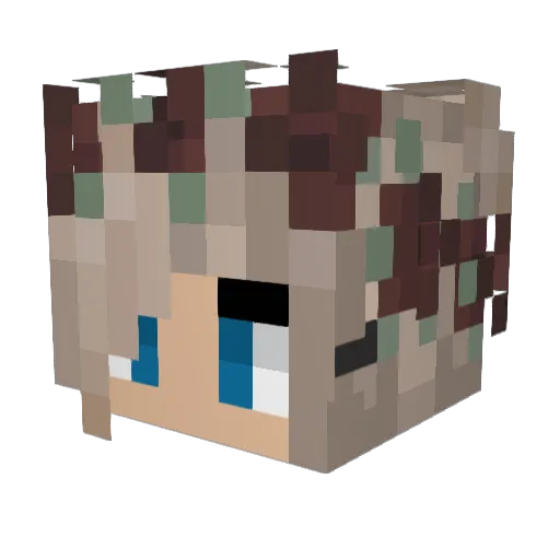 Lilca Minecraft avatar head, 3D render