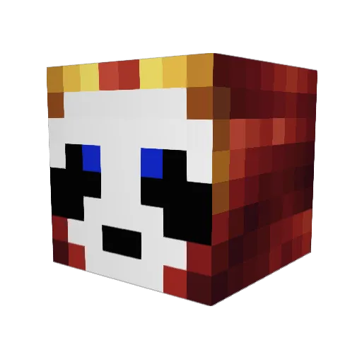 Lilchato Minecraft avatar head, 3D render