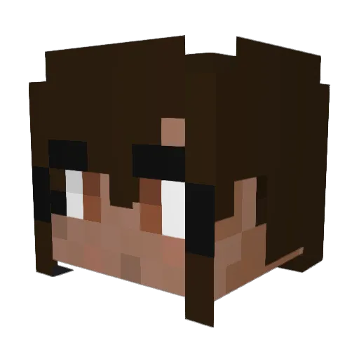 Lilcias Minecraft avatar head, 3D render