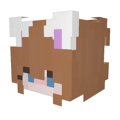 Lileblomst Minecraft avatar head, 3D render