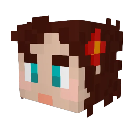 LiliRedlotus Minecraft avatar head, 3D render