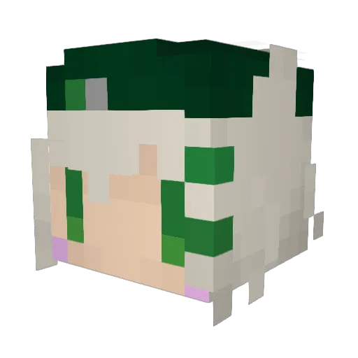 Liliac Minecraft avatar head, 3D render