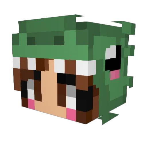 Liliassaura Minecraft avatar head, 3D render