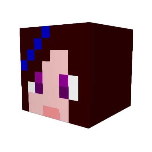 Lilielle Minecraft avatar head, 3D render