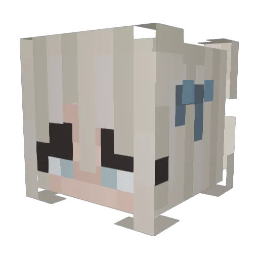 Liliez Minecraft avatar head, 3D render