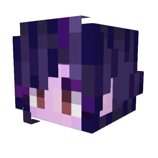 Lililac Minecraft avatar head, 3D render