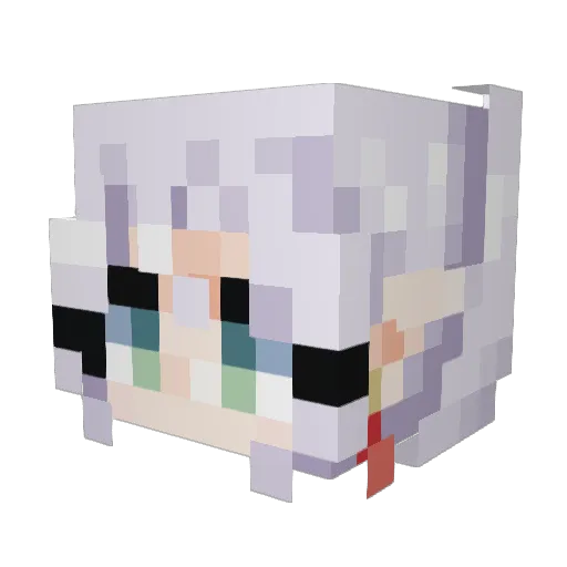 Lililah Minecraft avatar head, 3D render