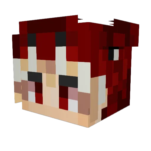 Lilinde Minecraft avatar head, 3D render
