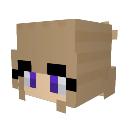 Liliqui Minecraft avatar head, 3D render